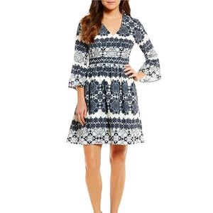 Eliza J bell sleeve dress blue Spring 6